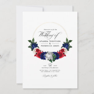 Patriotic American USA Wedding Photo Invitation
