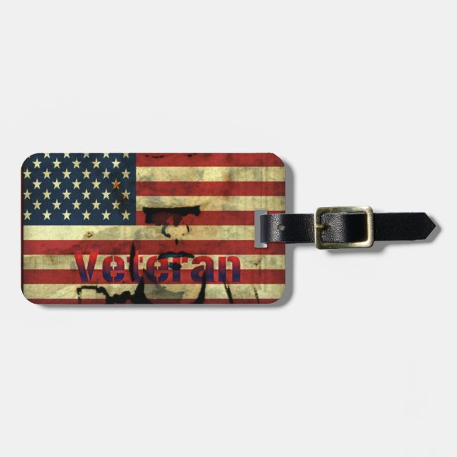 Patriotic American Veteran Luggage Tags (Front Horizontal)