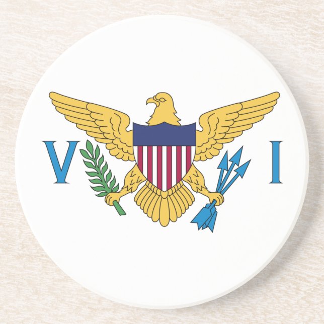 Patriotic American Virgin Islands Flag Coaster (Front)