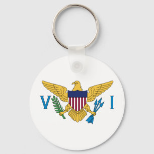 Patriotic American Virgin Islands Flag Keychain