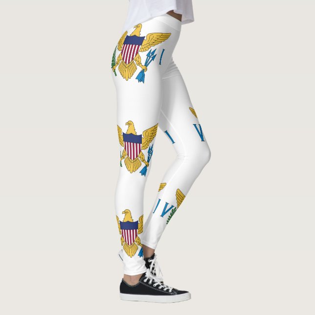 Patriotic American Virgin Islands Flag Leggings (Right)