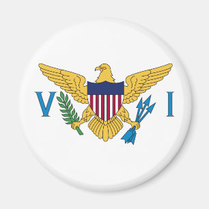 Patriotic American Virgin Islands Flag Magnet