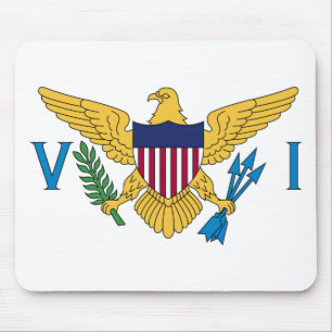 Patriotic American Virgin Islands Flag Mouse Pad