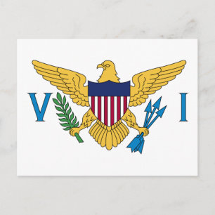 Patriotic American Virgin Islands Flag Postcard