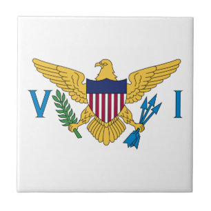 Patriotic American Virgin Islands Flag Tile