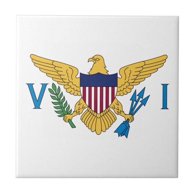 Patriotic American Virgin Islands Flag Tile (Front)