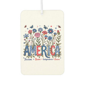 Patriotic American Wildflowers Fourth of July USA Air Freshener