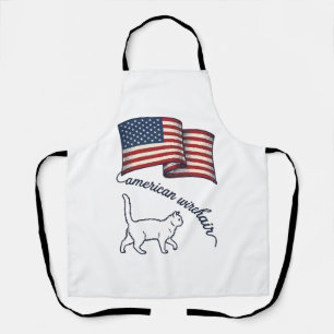 Patriotic American Wirehair Cat Vintage Design_1 Apron