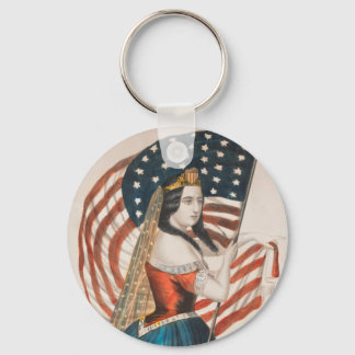 Patriotic American Woman | American Flag | 250 USA Keychain