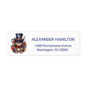 Patriotic Americana Cat Return Address