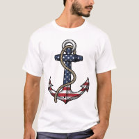 Patriotic Anchor Rope Vintage Engraving Vector Des