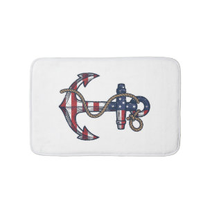 Patriotic Anchor Vintage Vector Design_1 Bath Mat