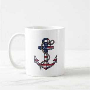 Patriotic Anchor Vintage Vector Design_1 Coffee Mug