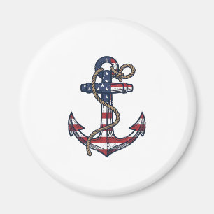 Patriotic Anchor Vintage Vector Design_1 Magnet