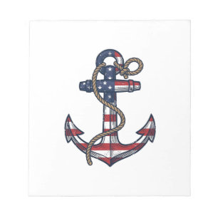 Patriotic Anchor Vintage Vector Design_1 Notepad