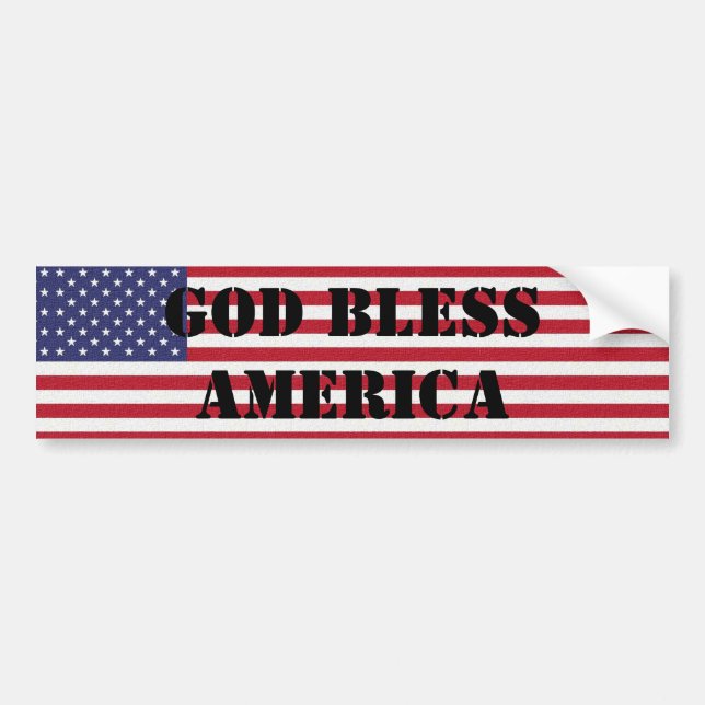 Patriotic and powerful God Bless America Bumper Sticker (Front)