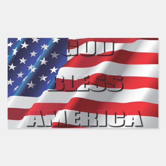 Patriotic and Powerful God Bless America Sticker (Front)