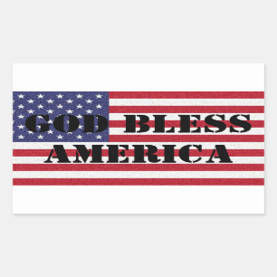 Patriotic and powerful God Bless America Sticker