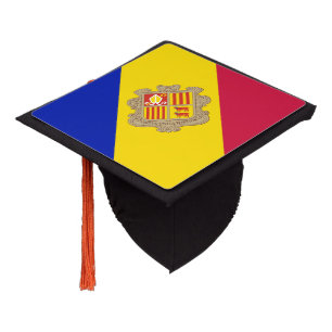 Patriotic Andorra Flag Graduation Cap Topper