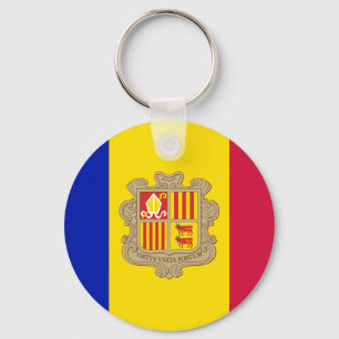 Patriotic Andorra Flag Keychain