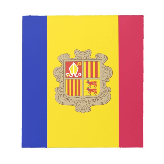 Patriotic Andorra Flag Notepad (Front)