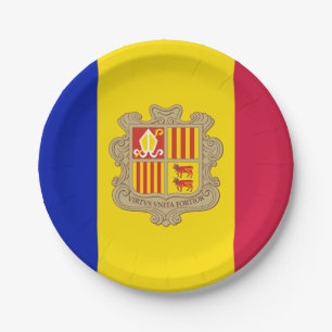Patriotic Andorra Flag Paper Plate