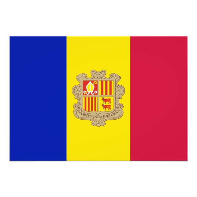 Patriotic Andorra Flag Photo Print (Front)