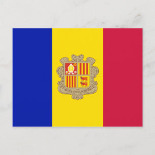 Patriotic Andorra Flag Postcard