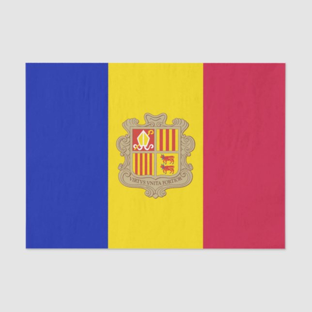 Patriotic Andorra Flag Tissue Paper (Front)