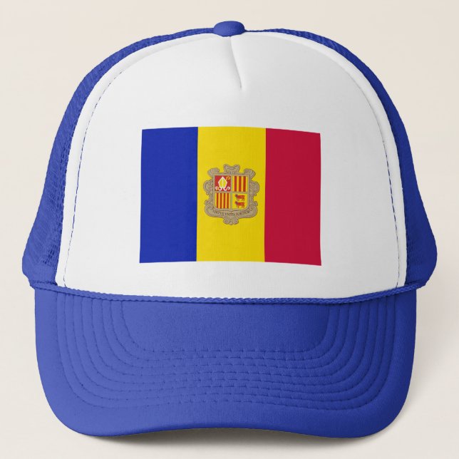 Patriotic Andorra Flag Trucker Hat (Front)