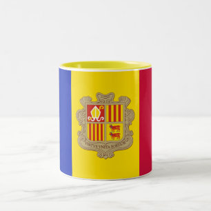 Patriotic Andorra Flag Two-Tone Coffee Mug
