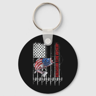 Patriotic Anglers American B Pro Whisperer Fisherm Keychain