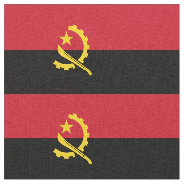 Patriotic Angolan Flag Fabric (Close Up)