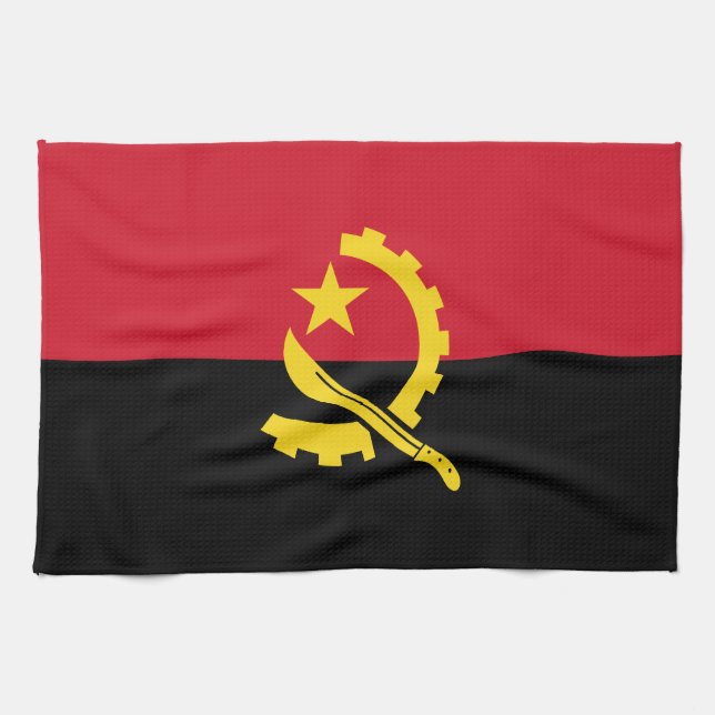 Patriotic Angolan Flag Kitchen Towel (Horizontal)
