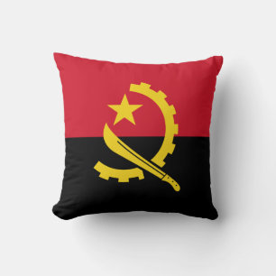 Patriotic Angolan Flag Throw Pillow