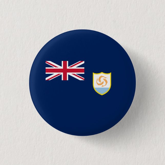 Patriotic Anguilla Flag 1 Inch Round Button (Front)