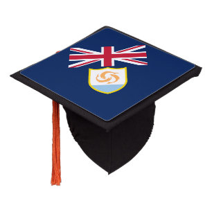 Patriotic Anguilla Flag Graduation Cap Topper