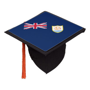 Patriotic Anguilla Flag Graduation Cap Topper