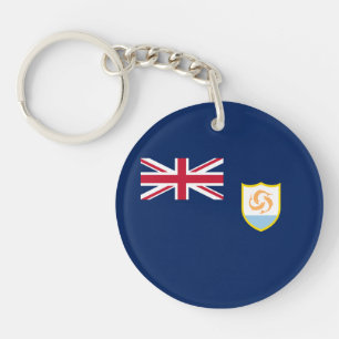 Patriotic Anguilla Flag Keychain