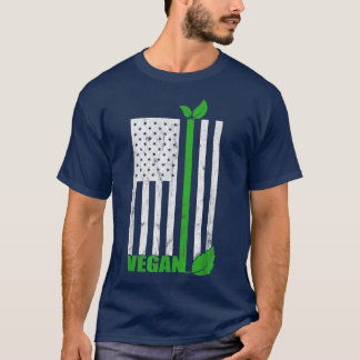 Patriotic Animal Rights Activist Vegetarian USA Fl T-Shirt