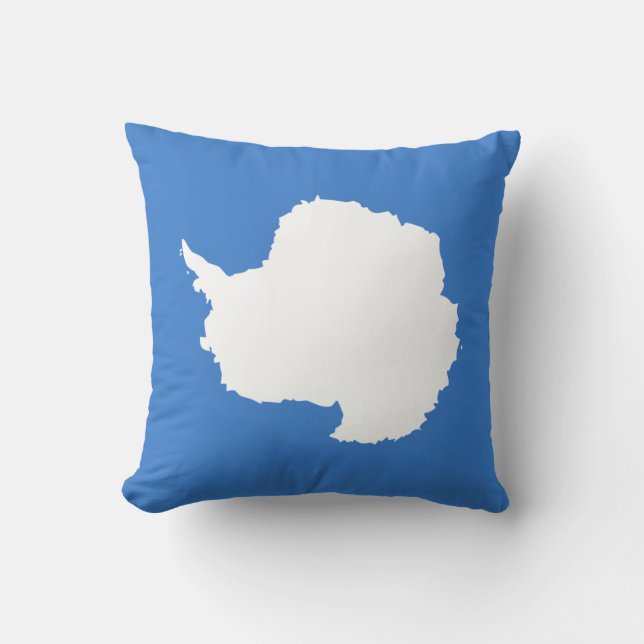 Patriotic Antarctica Flag Throw Pillow (Front)