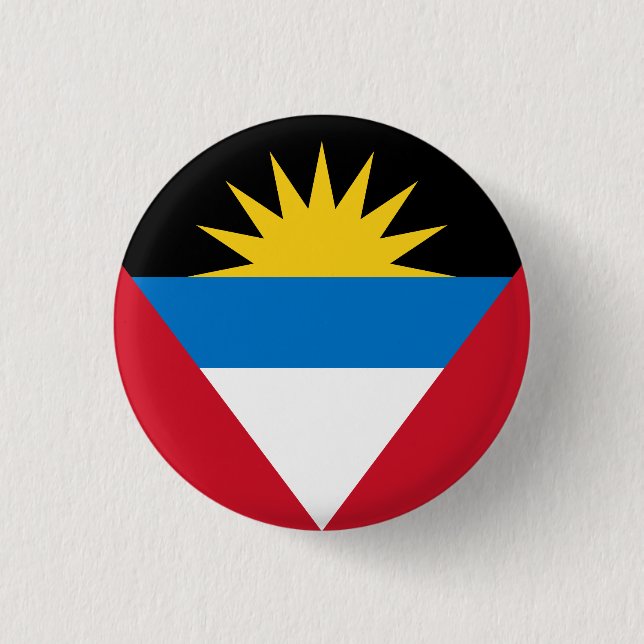 Patriotic Antigua and Barbuda Flag 1 Inch Round Button (Front)