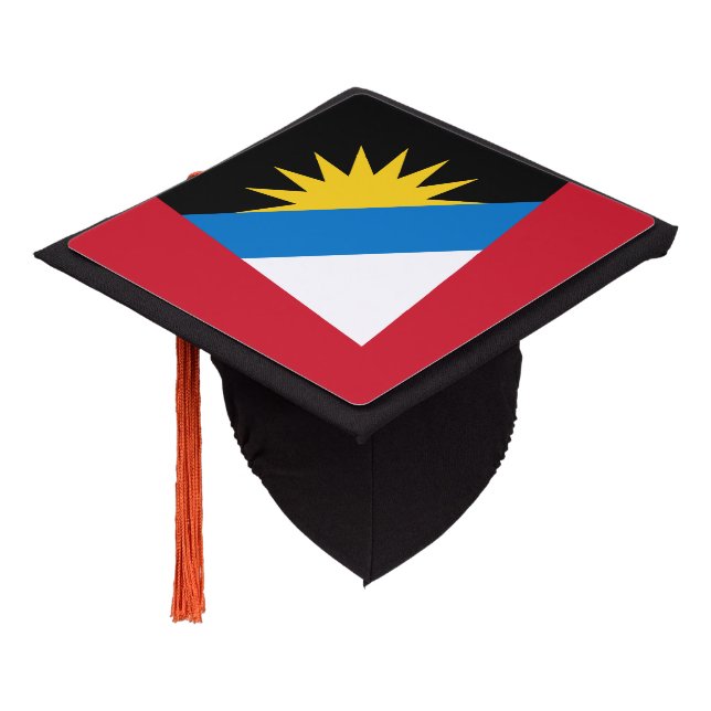 Patriotic Antigua and Barbuda Flag Graduation Cap Topper (Angled)