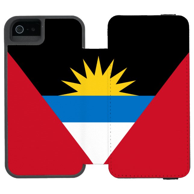 Patriotic Antigua and Barbuda Flag Incipio iPhone Wallet Case (Folio Open)