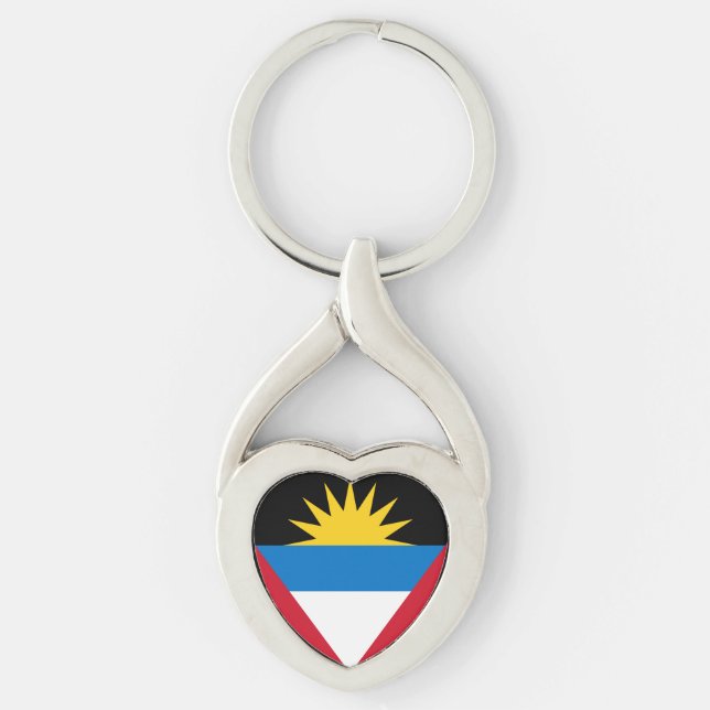 Patriotic Antigua and Barbuda Flag Keychain (Front)