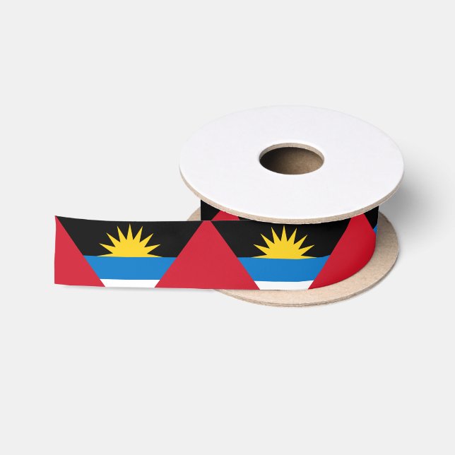 Patriotic Antigua and Barbuda Flag Satin Ribbon (Spool)