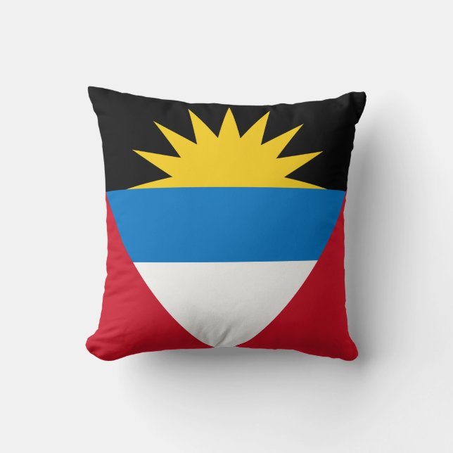 Patriotic Antigua and Barbuda Flag Throw Pillow (Front)