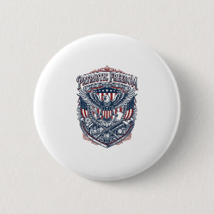 Patriotic Antique Collector Vector Graphic Tee 2 Inch Round Button