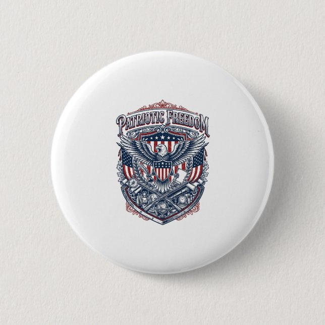 Patriotic Antique Collector Vector Graphic Tee 2 Inch Round Button (Front)