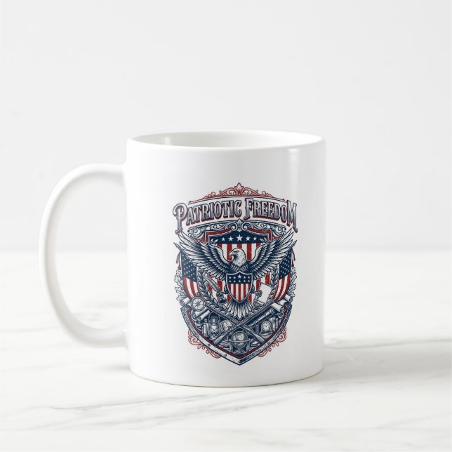 Patriotic Antique Collector Vector Graphic Tee Coffee Mug (Left)